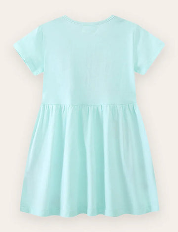 Rochie de bumbac brodată cu sirenă